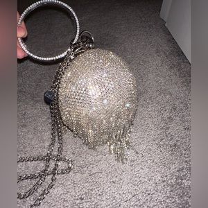 BADGLEY MISCHKA Spherical Minaudière diamond shiny 
Evening Bag purse clutch